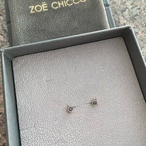Zoe Chicco Black Diamond 14K Bezel Studs